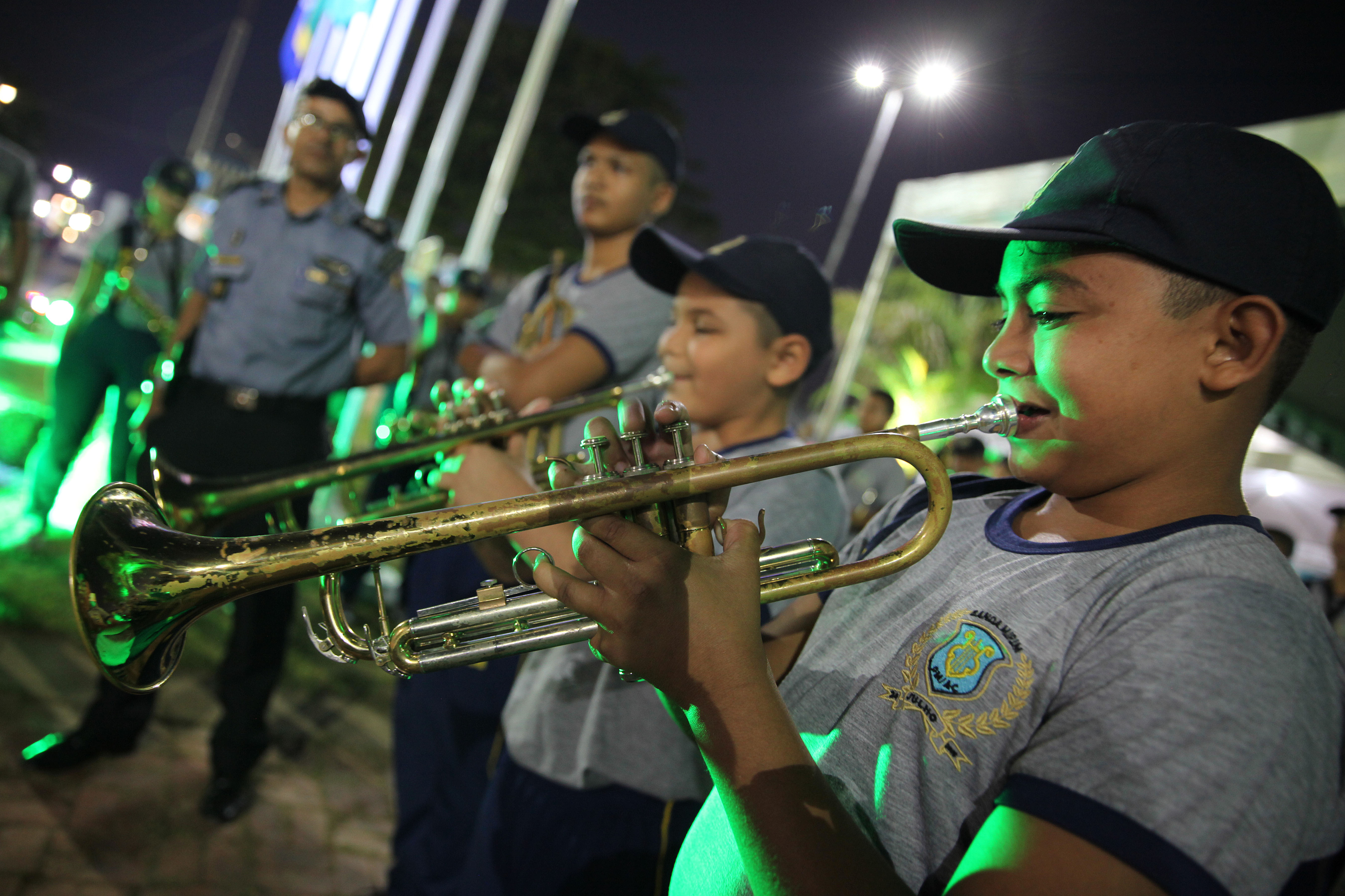 Banda Mirim da Polícia Militar faz apresentação na Expoacre