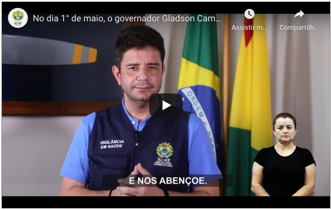 No dia 1° de maio, o governador Gladson Cameli, traz uma mensagem a todos os trabalhadores do Acre.