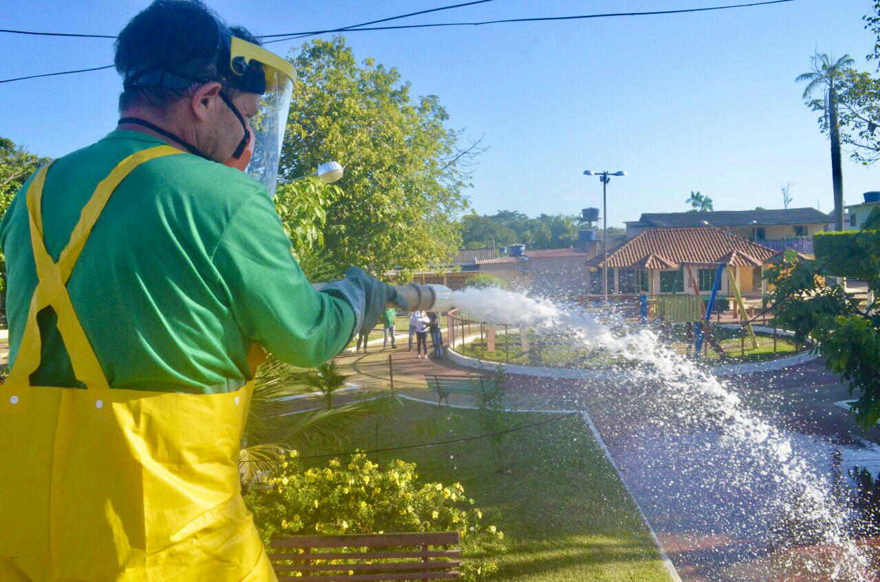 Governo realiza desinfecção nos municípios do Alto Acre