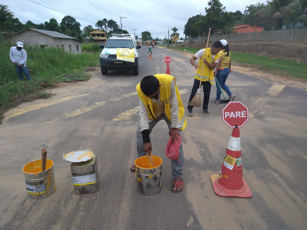 Detran revitaliza sinalização em Rodrigues Alves