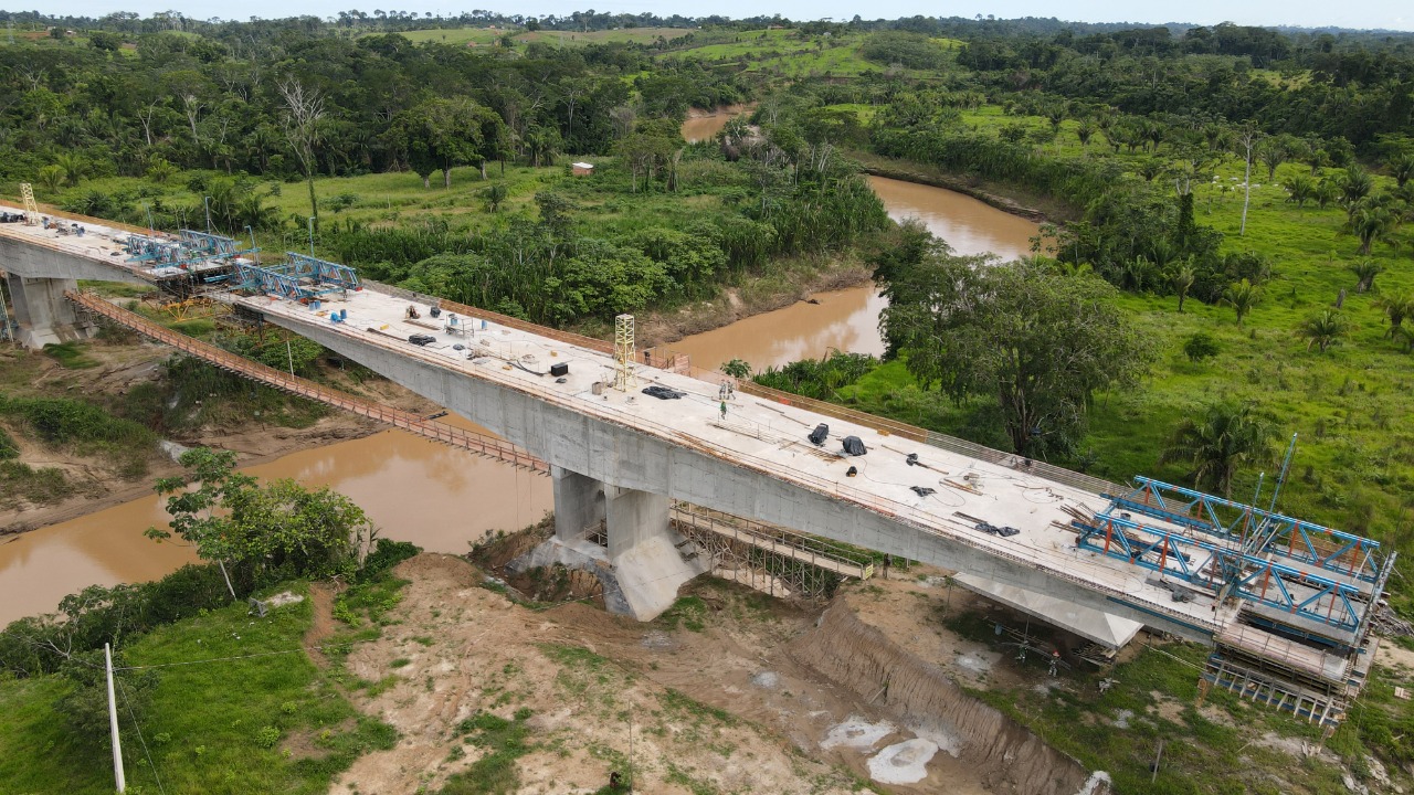 Ponte do Anel Viário atinge 80% e deve garantir novo acesso entre Brasileia-Epitaciolândia