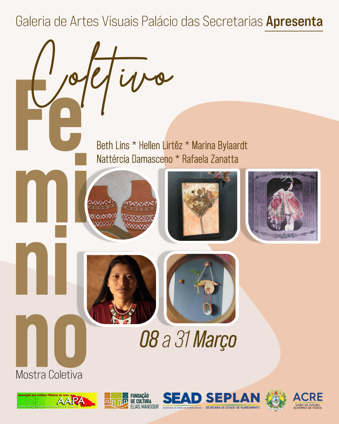 Galeria Palácio das Secretarias inaugura exposição Coletivo Feminino no Dia Internacional da Mulher