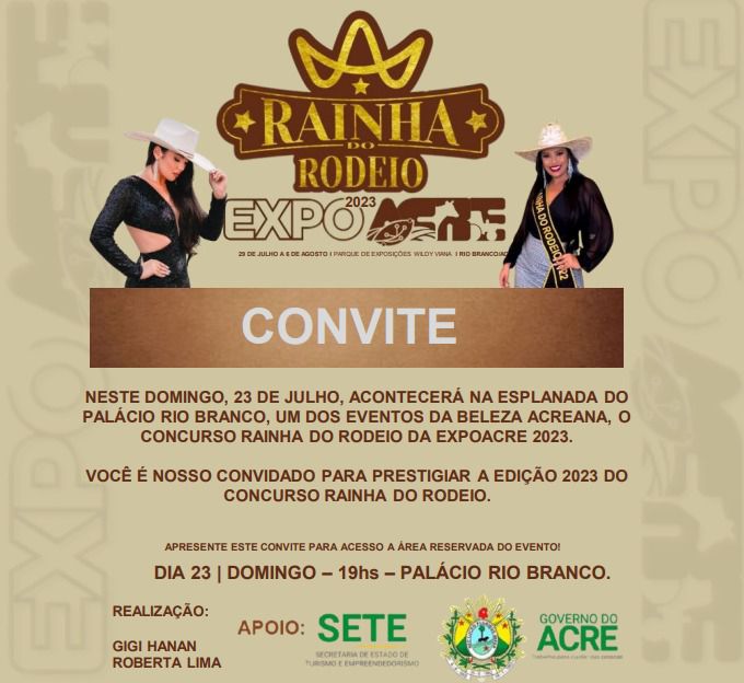 Concurso que elege a Rainha do Rodeio da Expoacre será realizado neste domingo