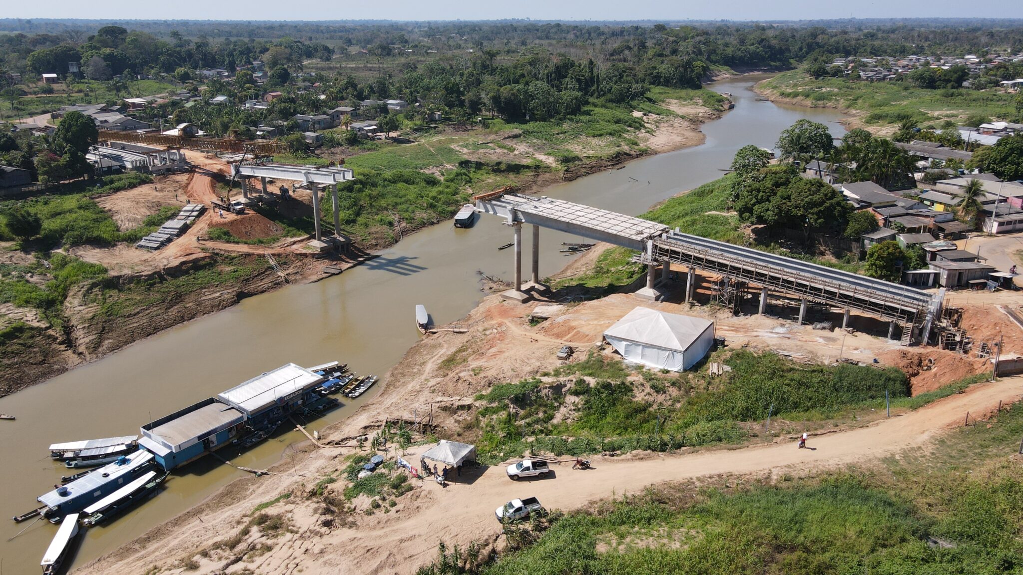 Obras da Ponte de Sena Madureira avançam no lado do Segundo Distrito