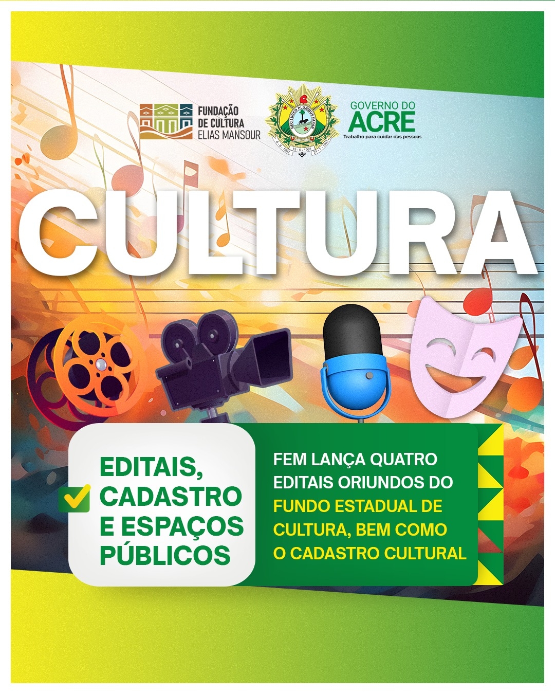 FEM lança editais de cultura e anuncia abertura de espaços públicos aos fins de semana