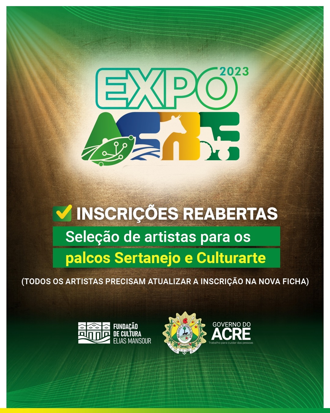 FEM reabre inscrições para participação de artistas acreanos na Expoacre 2023